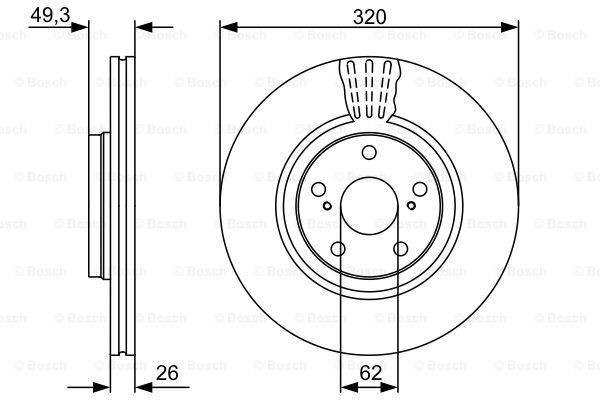 0986479562 Bosch Гальмо дискове переднє