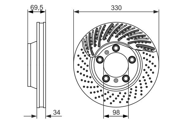 Диск переднього гальма Bosch 0986479579 ціна, від 117.80 USD