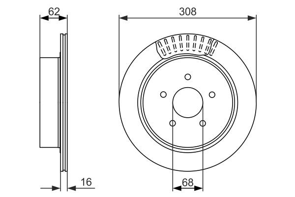 Задні дискові гальма Bosch 0986479606 ціна, від 42.69 USD
