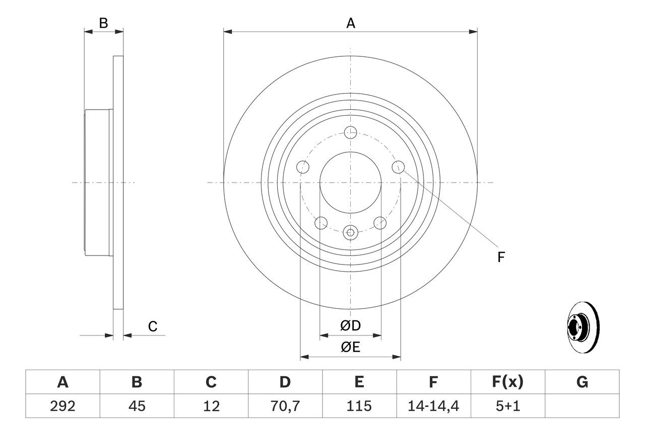Купити 0986479646 Bosch Диск заднього гальма
