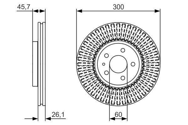 0986479666 Bosch Гальмо дискове переднє
