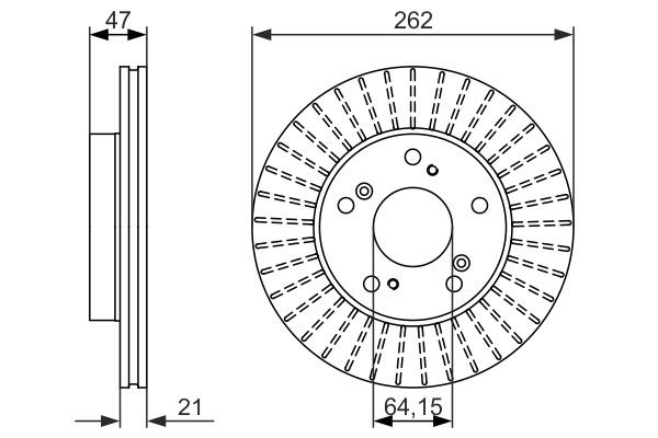 Диск переднього гальма Bosch 0986479687 ціна, від 32.77 USD