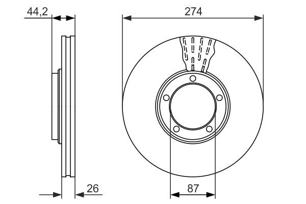 Диск переднього гальма Bosch 0986479696 ціна, від 38.21 USD