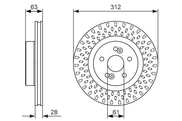 0986479723 Bosch Гальмо дискове переднє