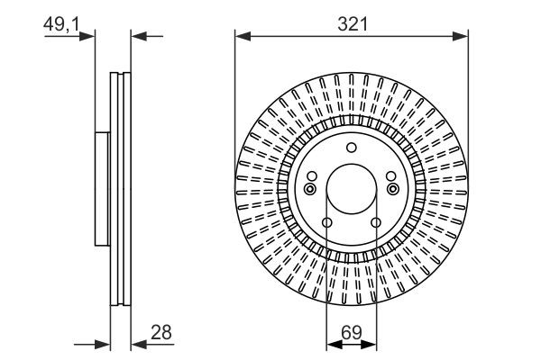 Диск переднього гальма Bosch 0986479786 ціна, від 71.61 USD