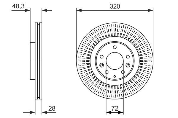 Гальмівні диски передні 0986479795 Bosch