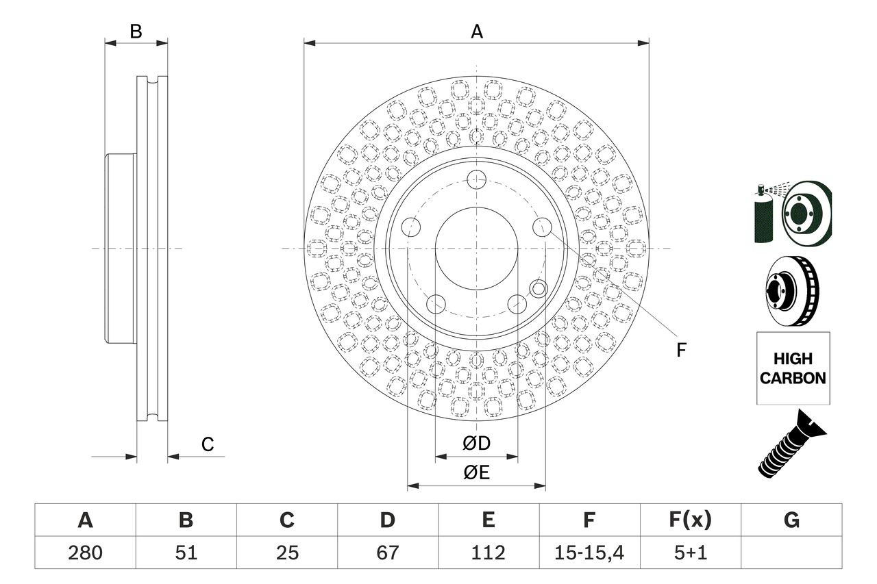 Диск переднього гальма Bosch 0986479A00 ціна, від 43.76 USD