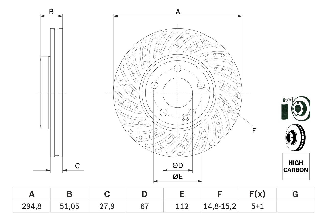 Гальмівні диски передні 0986479A02 Bosch