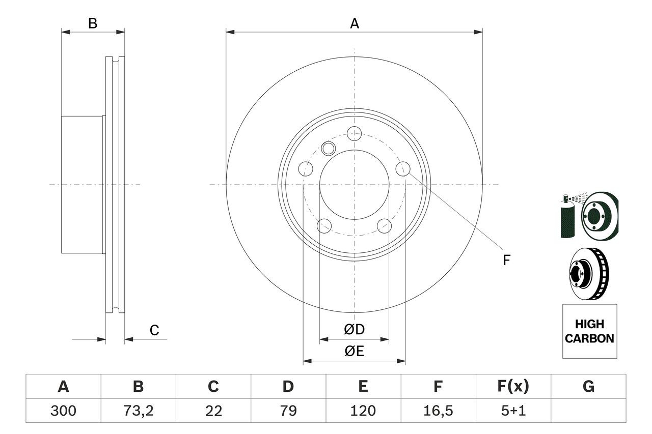 Гальмівні диски передні 0986479A18 Bosch