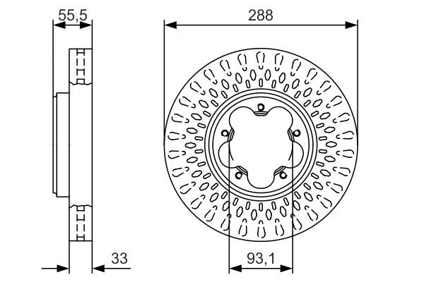 Гальмівні диски передні 0986479A49 Bosch
