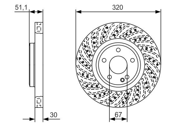 Диск переднього гальма Bosch 0986479A60 ціна, від 65.55 USD