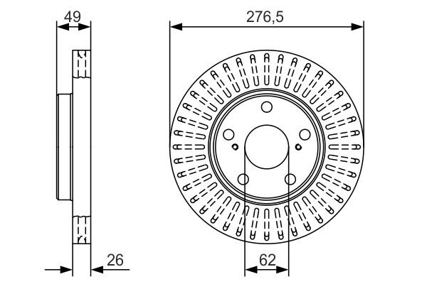 Диск переднього гальма Bosch 0986479A62 ціна, від 43.20 USD