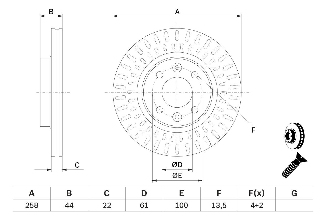 Гальмівні диски передні 0986479A86 Bosch