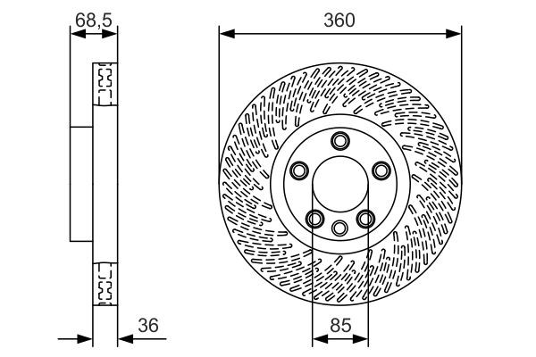 0986479B12 Bosch Гальмо дискове переднє