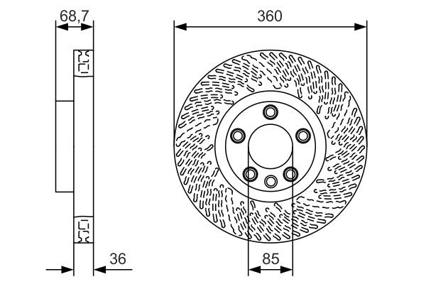 0986479B13 Bosch Гальмо дискове переднє