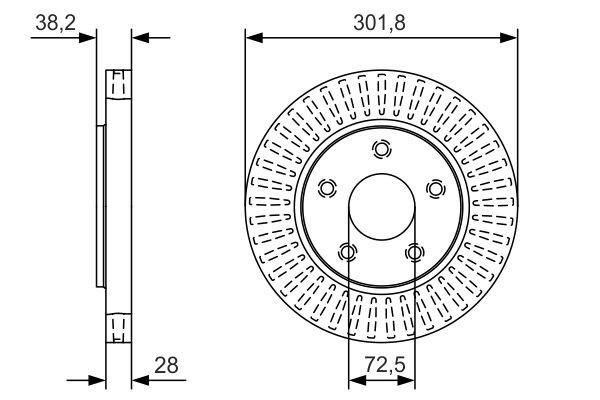 Диск гальмівний передній Bosch 0986479B17