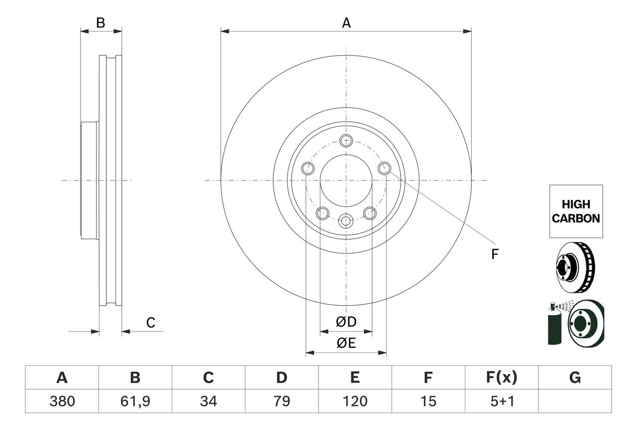 0986479B18 Bosch Гальмо дискове переднє