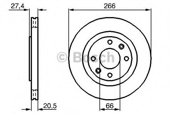 Гальмівні диски передні 0986479B27 Bosch