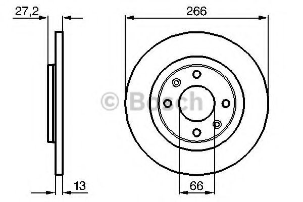 Диск гальмівний передній Bosch 0986479B51