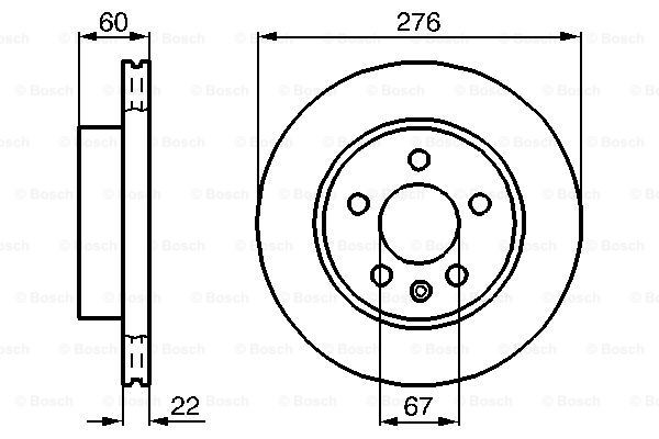Диск гальмівний передній Bosch 0986479B53