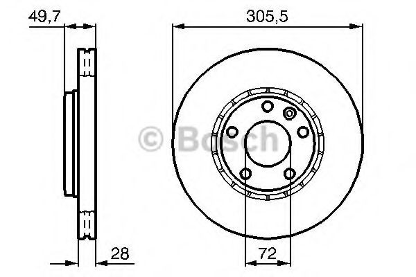 Диск переднього гальма Bosch 0986479B69 ціна, від 52.86 USD