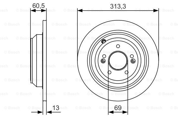 Диск гальмівний задній Bosch 0986479C27