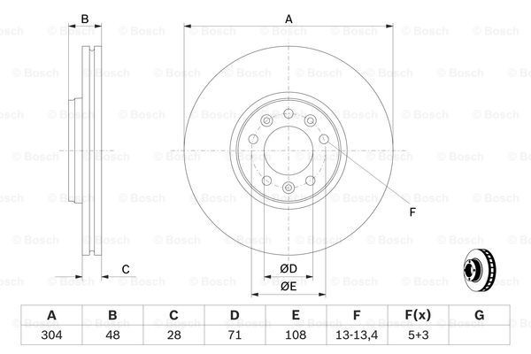 Диск переднього гальма Bosch 0986479C53 ціна, від 55.03 USD