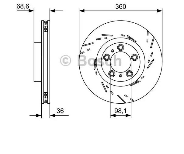Гальмівні диски передні 0986479D23 Bosch