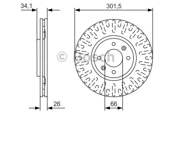 Диск гальмівний передній Bosch 0986479D36