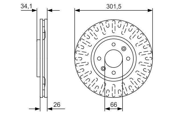 0986479D36 Bosch Гальмо дискове переднє