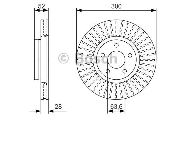 Диск переднього гальма Bosch 0986479D38 ціна, від 58.26 USD