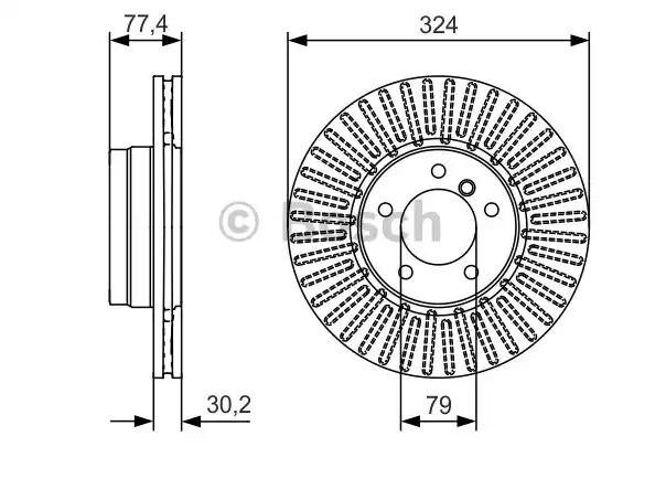 Диск гальмівний передній Bosch 0986479D39