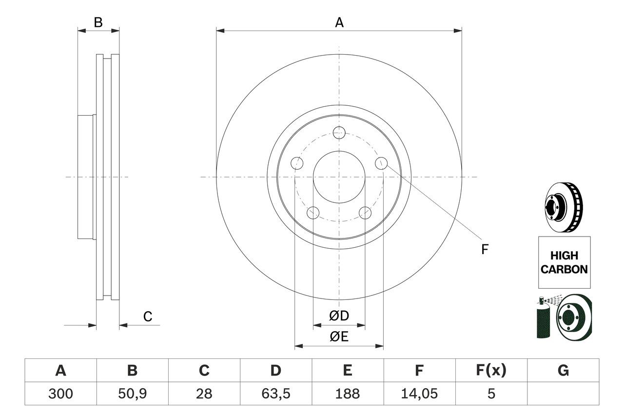 0986479D44 Bosch Гальмо дискове переднє