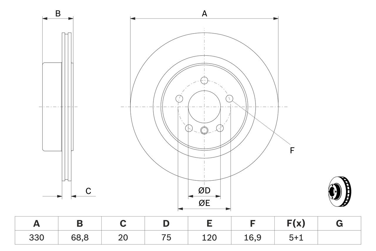 Задні дискові гальма Bosch 0986479D58 ціна, від 60.48 USD