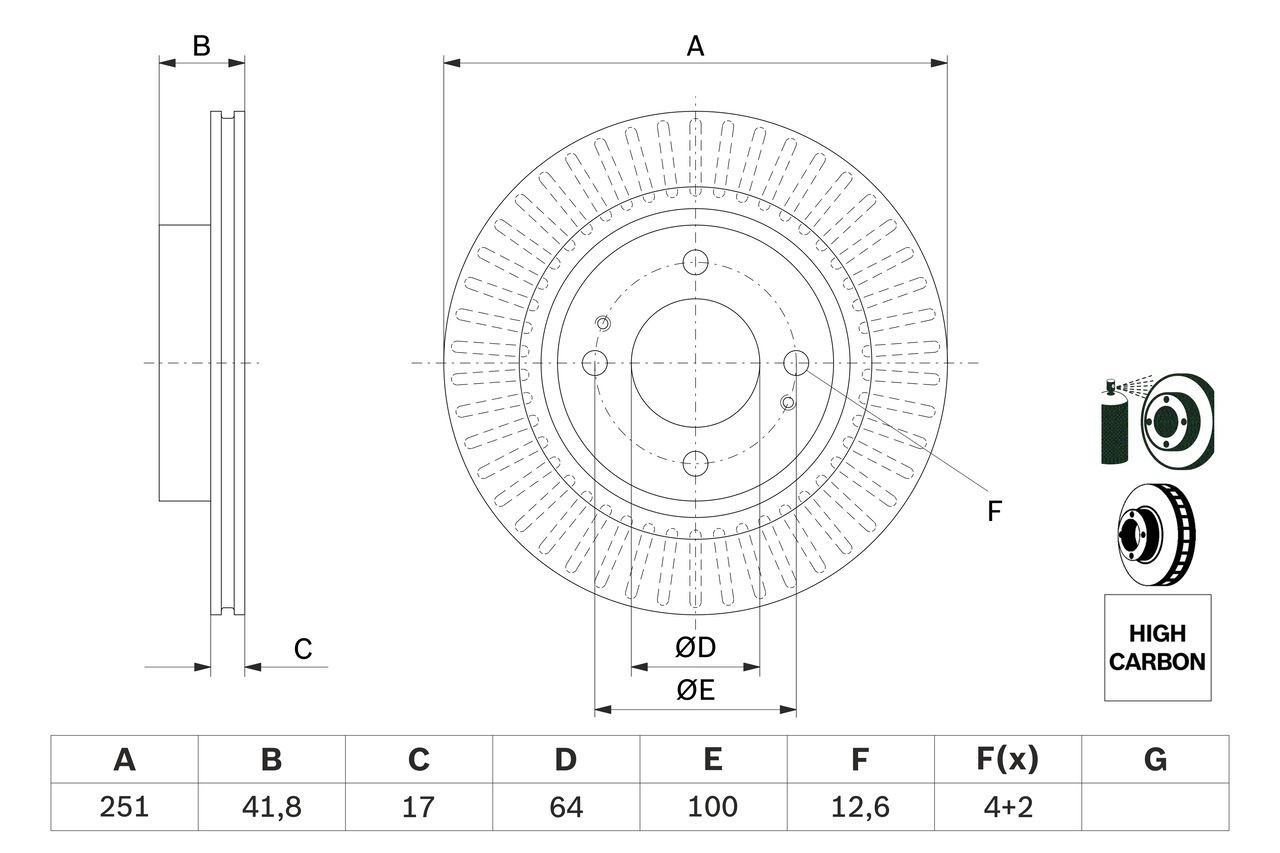 Купити 0986479F14 Bosch Ротор гальмівний