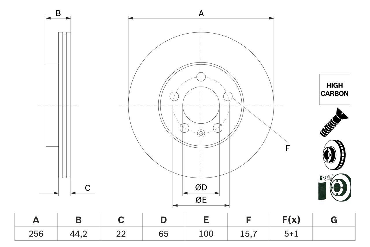 Диск переднього гальма Bosch 0986479F32 ціна, від 42.16 USD