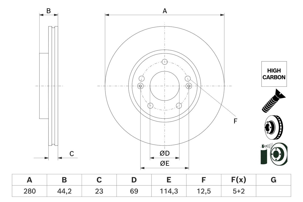 Гальмівні диски передні 0986479F36 Bosch