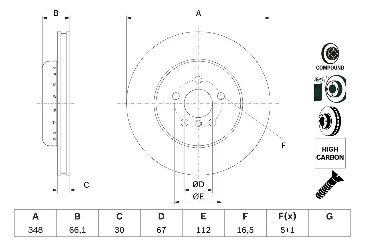 Гальмівні диски передні 0986479F57 Bosch