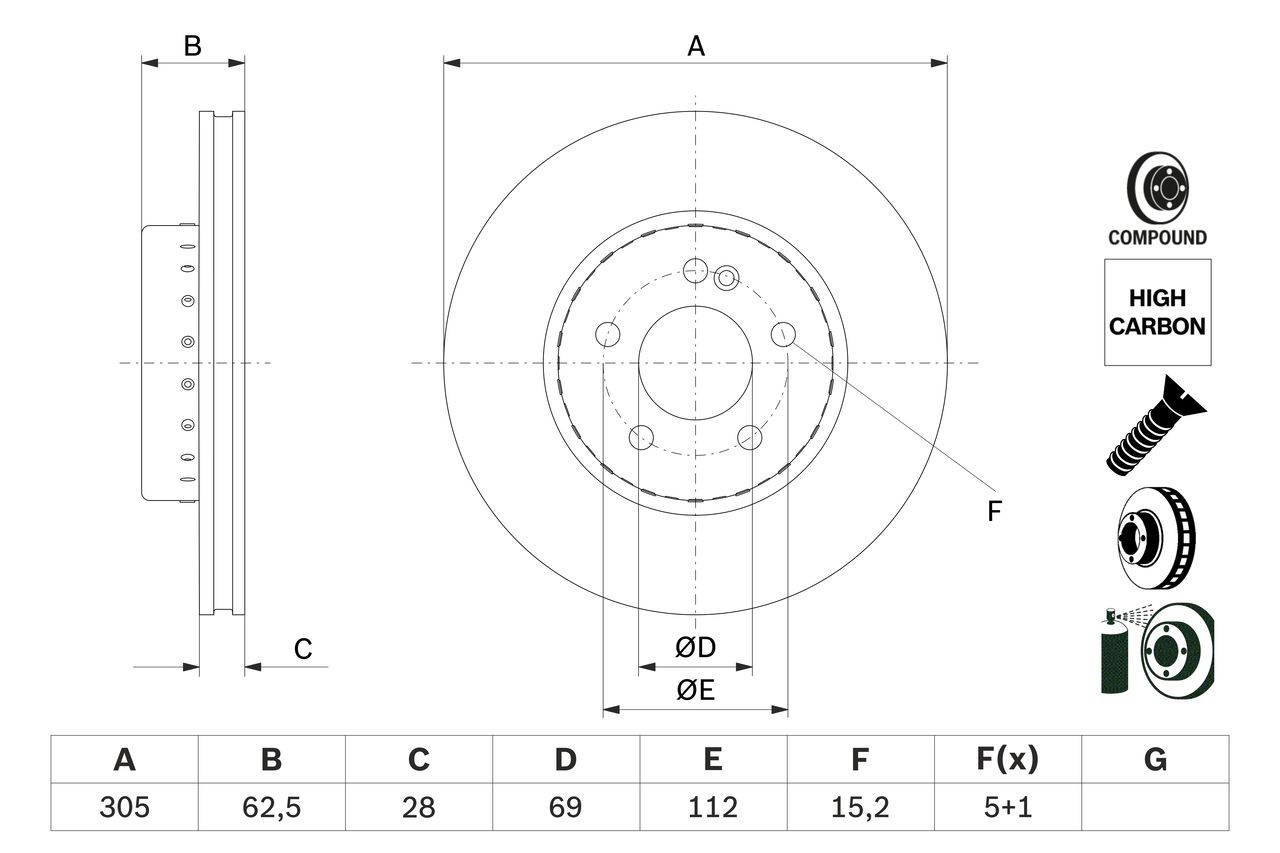 Купити 0986479H46 Bosch Ротор гальмівний