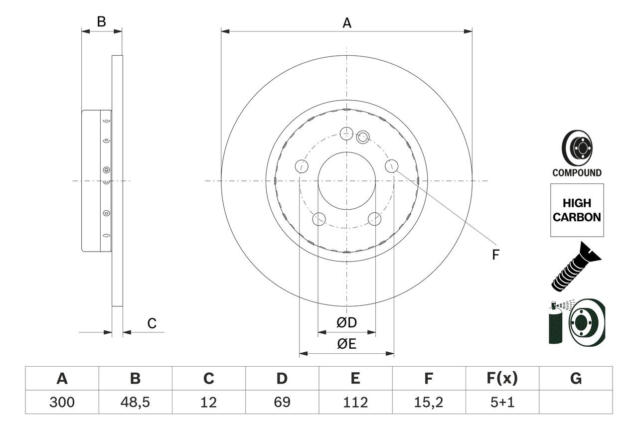 Купити 0986479H49 Bosch Диск заднього гальма