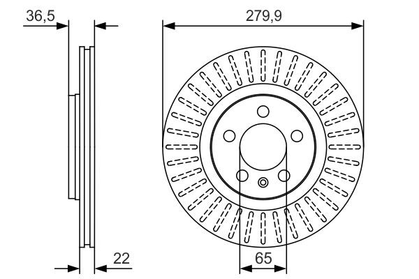 Диск гальмівний передній Bosch 0986479R68