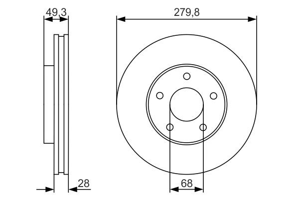 Диск гальмівний передній Bosch 0986479R90
