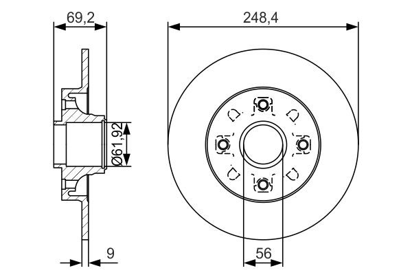 Купити 0986479S43 Bosch Диск заднього гальма