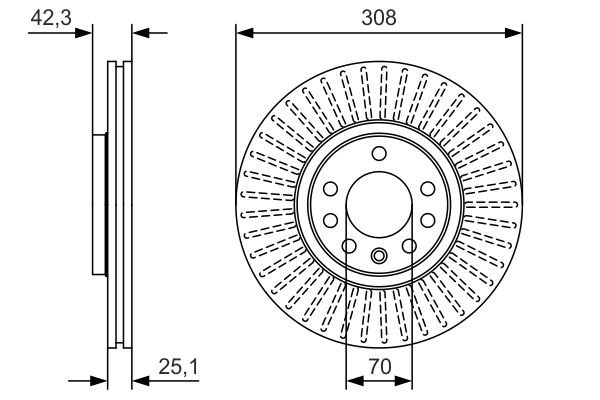 Диск переднього гальма Bosch 0986479W59 ціна, від 46.15 USD