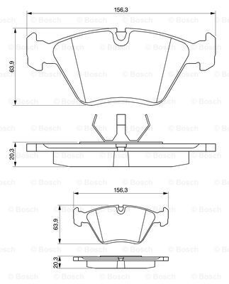 Передні тормозні колодки 0986490640 Bosch