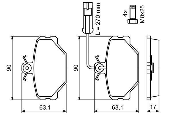 Тормозні колодки Bosch 0986491050