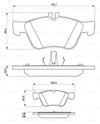 Купити 0986494001 Bosch Колодки гальмівні передні, дискові