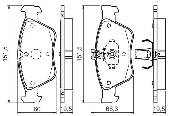 Передні тормозні колодки 0986494002 Bosch