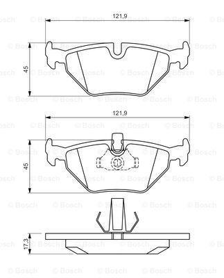 Задні гальмівні колодки 0986494009 Bosch
