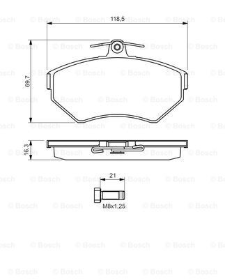 Передні тормозні колодки 0986494010 Bosch